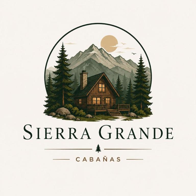 a log cabin in the mountains logo at Cabañas sierra grande in Creel