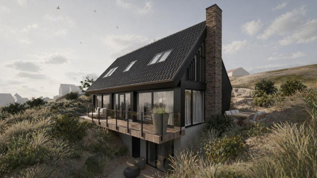 a rendering of a house in the desert at De Duyn in Midsland