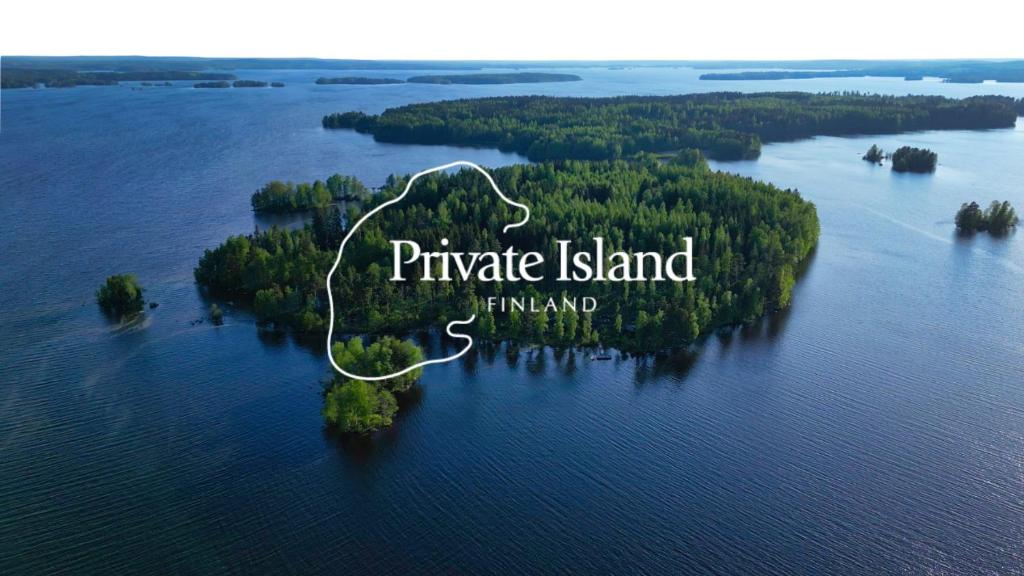 an island in the middle of a large body of water at Experience Finland Like a Finn-Private Island Tampere Region in Orivesi