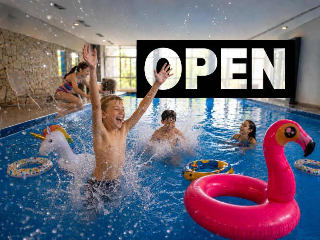 a group of people playing in a swimming pool at Hotel FREIZEIT IN in Göttingen