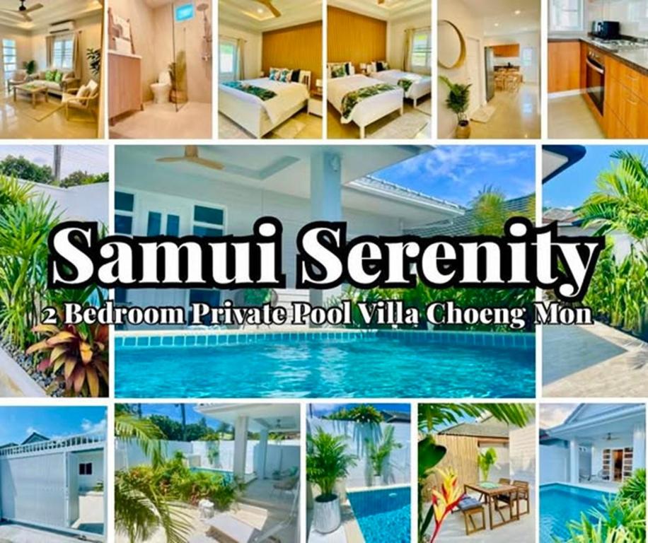 a collage of pictures of a villa at Samui Serenity 63 Pool Villa in Choeng Mon Beach