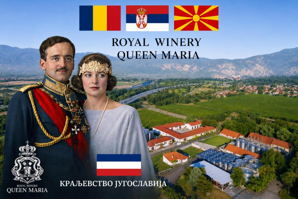 a poster for the royal winery of queen mariana at Queen Maria Estate Apartments Winery Restaurant in Demir Kapija