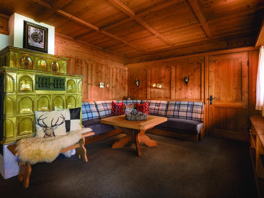 Posezení v ubytování Dreimäderlhaus - Das vegetarische Boutique Hotel