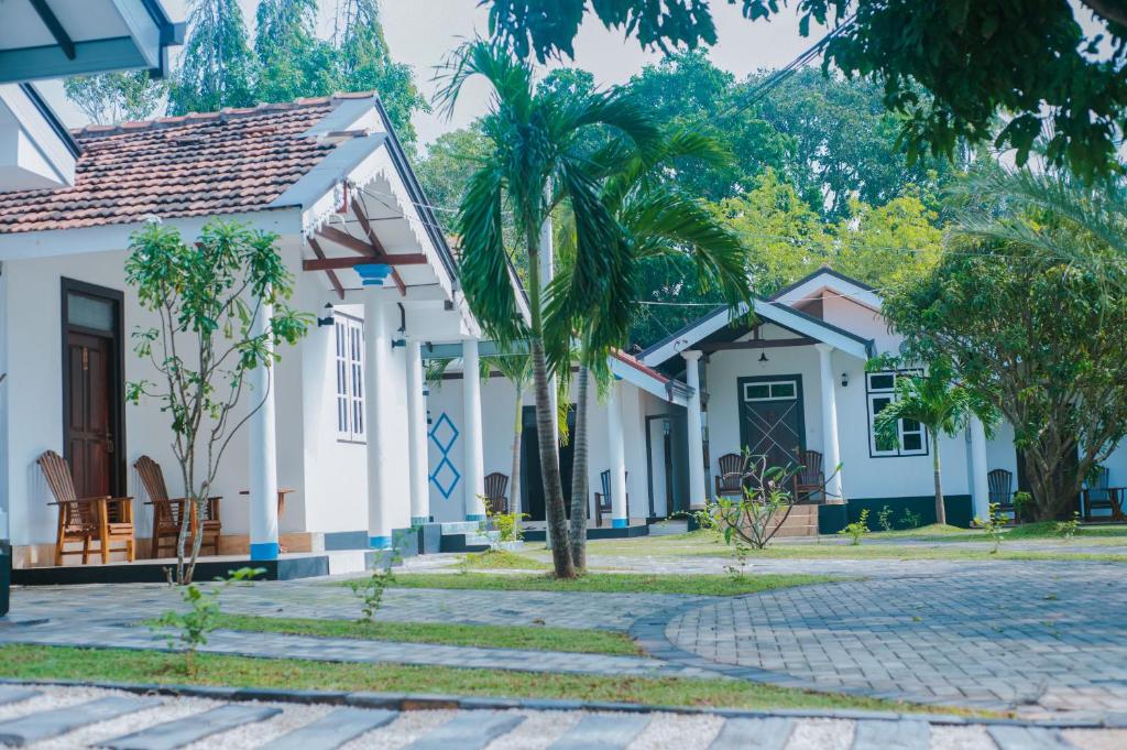 a house with a palm tree in front of it at Breeze 12 Villa in Negombo