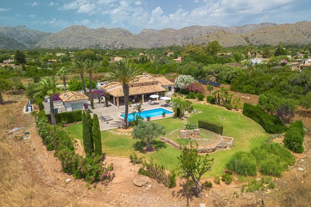 an aerial view of a house with a swimming pool at Villa Aumadrava Gran by Sealand Villas in El Port