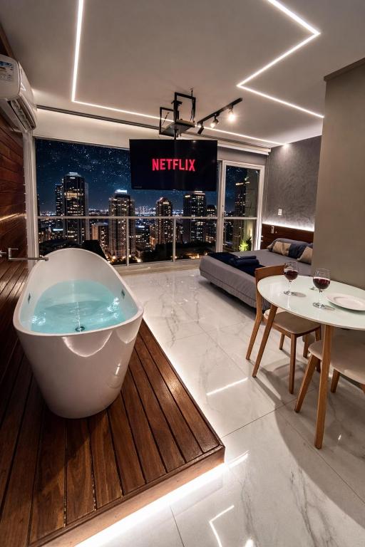 Lindo Studio com Banheira Privativa