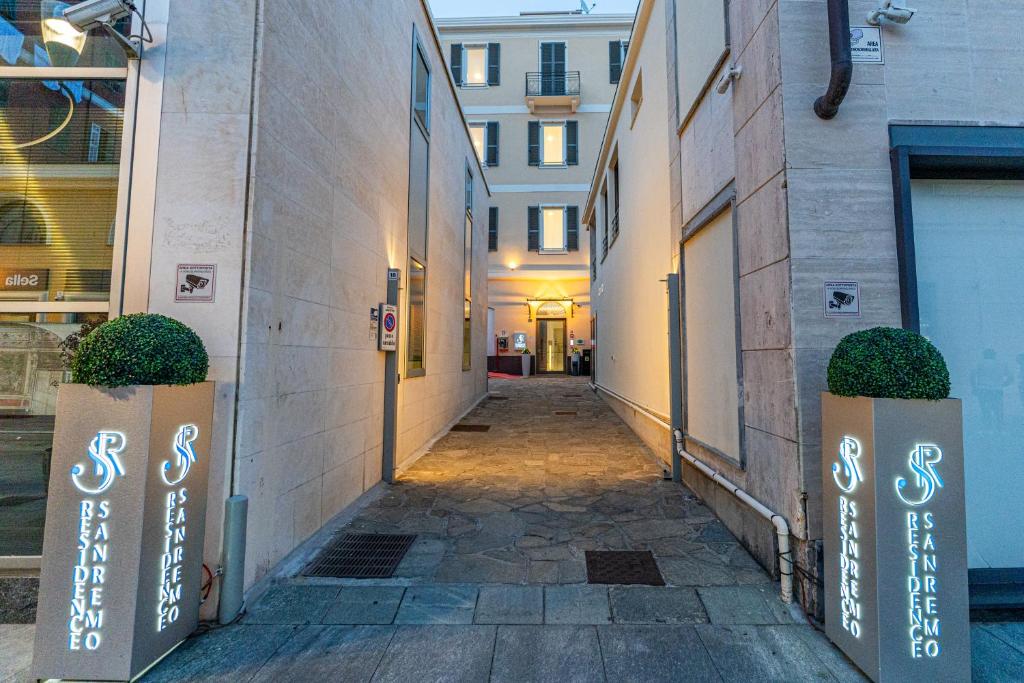 a hallway of a building with a building at Residence Sanremo in Sanremo