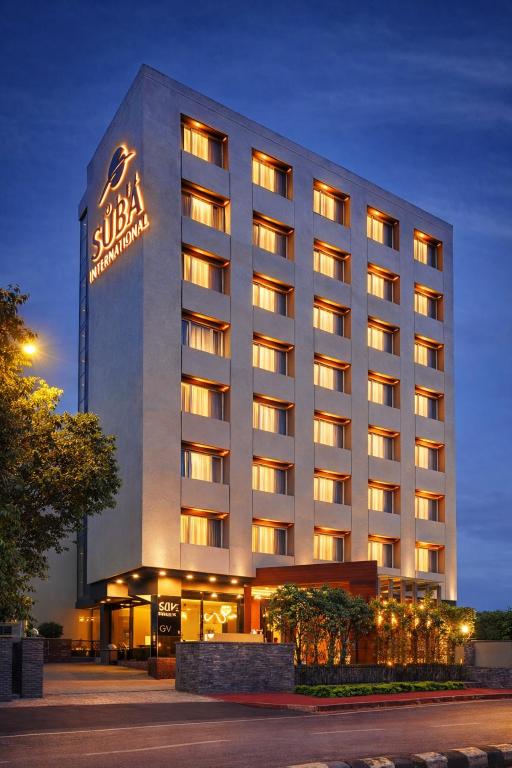 a rendering of the exterior of a hotel at Hotel Suba International Sahar Road Mumbai in Mumbai