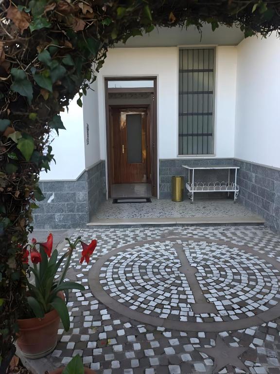 a building with a labyrinth in front of a door at La Rondine Atessa in Atessa