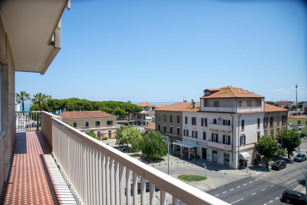 a view of a city from a balcony at MD Beach Home in Roseto degli Abruzzi