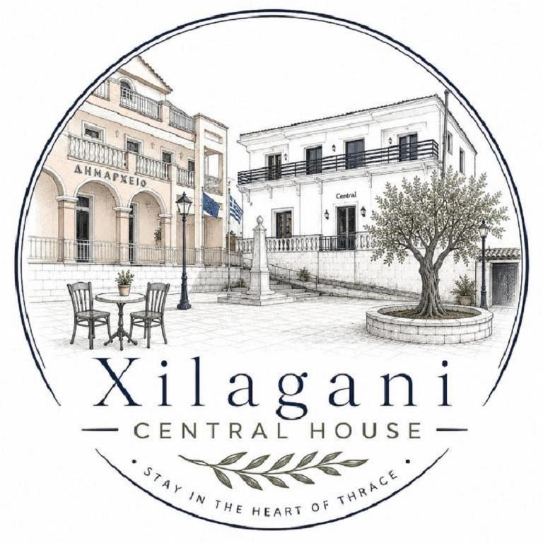 a logo for klezmer central house in the heart of things at Xilagani Central House in Xilaganí