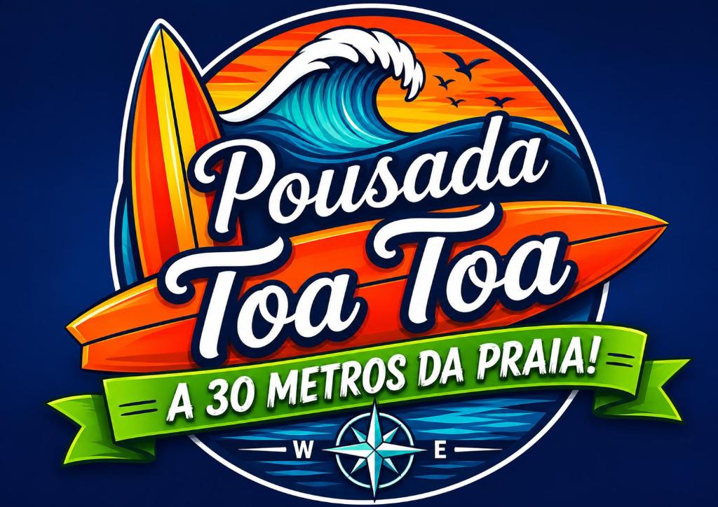 a logo for a surfing company with a wave and a surfboard at Pousada Toa Toa Em Pipa in Pipa