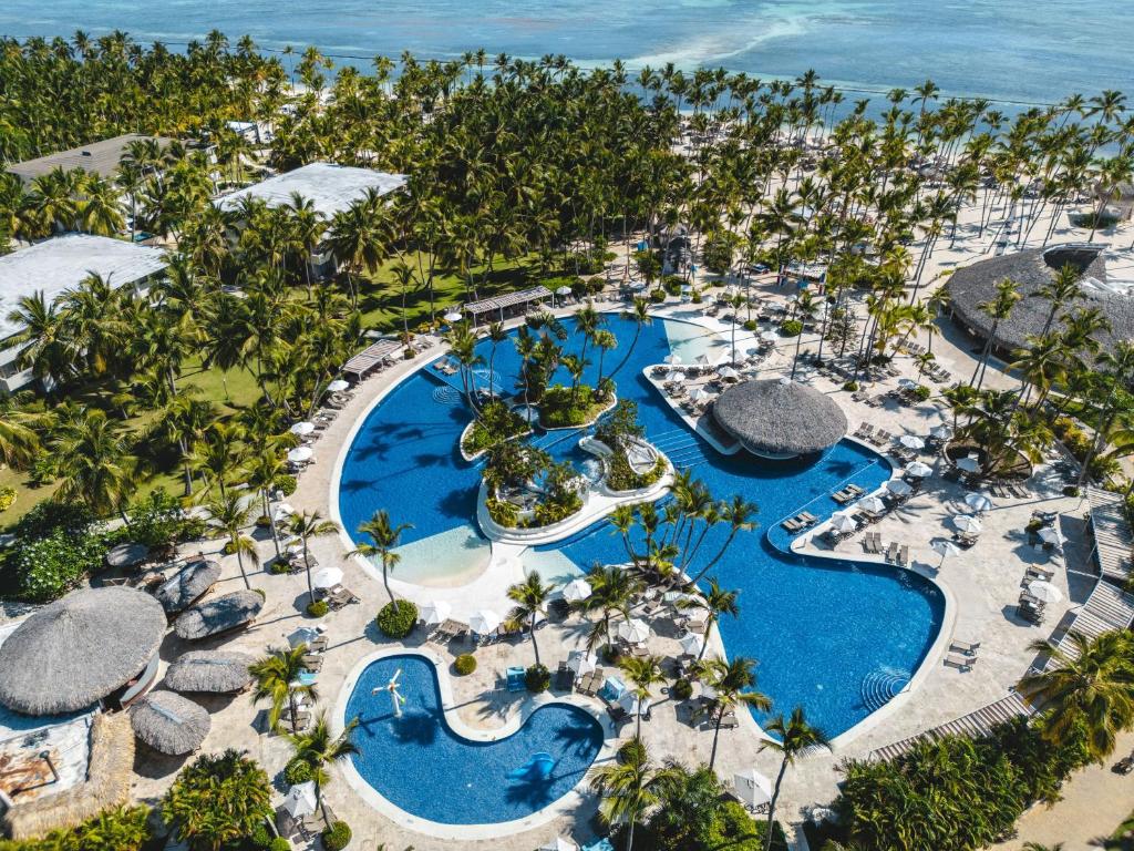 an aerial view of the pool at the excellence punta cana resort at Catalonia Punta Cana - All Inclusive in Punta Cana