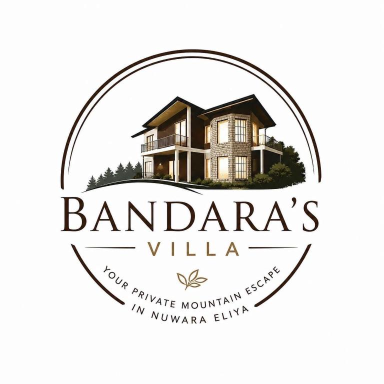 a logo for a villa with a house in the middle at Bandara Villa Nuwaraeliya in Nuwara Eliya