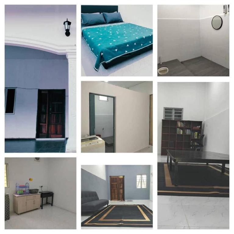 a collage of photos of a room with a bed at Mtf Homestay in Baling