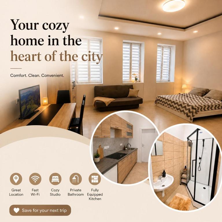 your cozy home in the heart of the city at Colonnade Studio, Karlovy Vary in Karlovy Vary