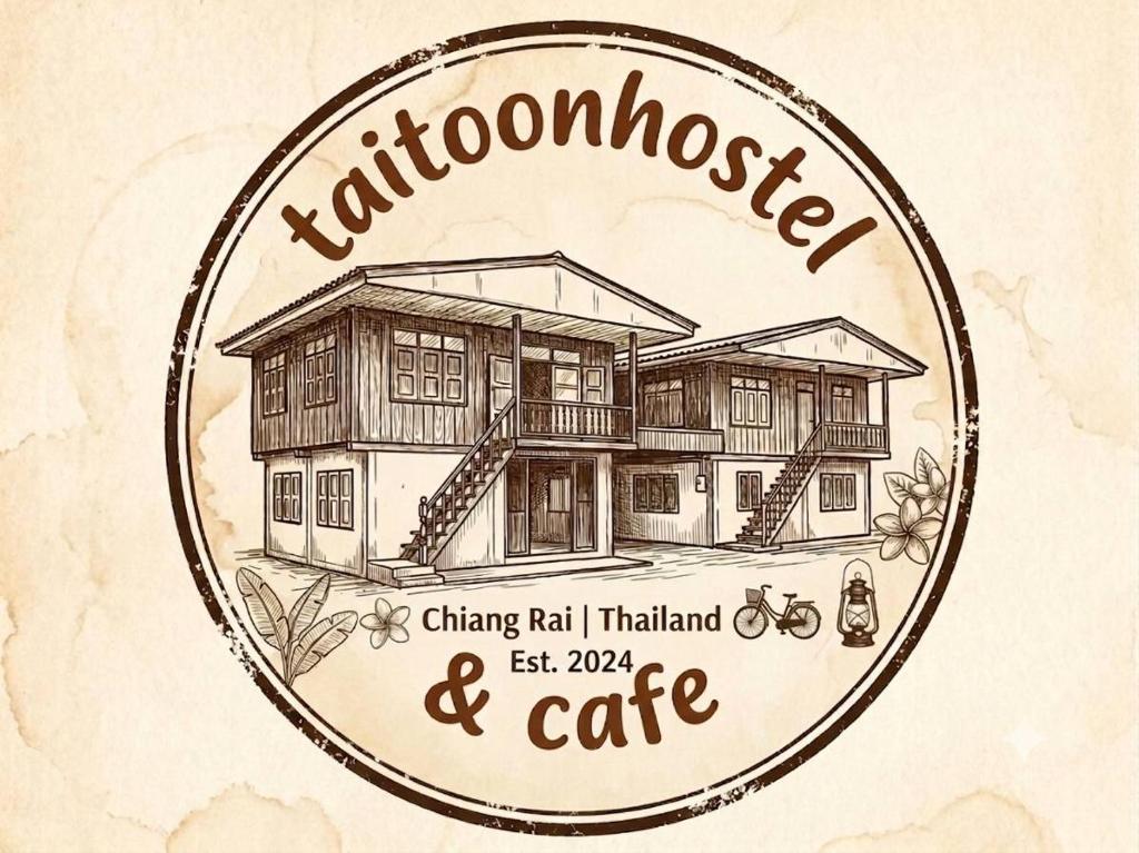 a drawing of a house with the words kathoconos and cafe at taitoon hostel&cafe in Chiang Rai