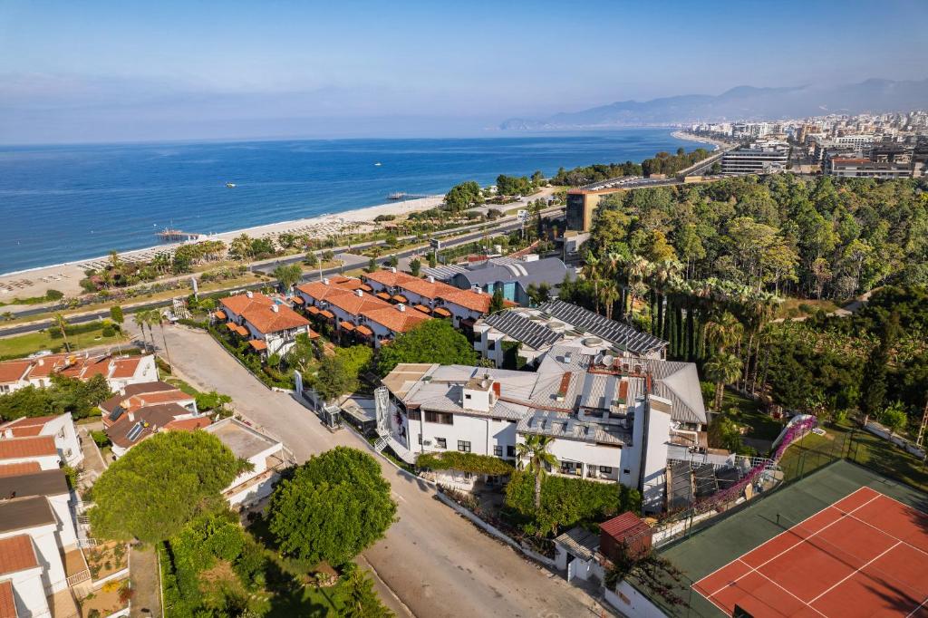an aerial view of a residential estate next to the ocean at Club Titan Hotel Ultra All Inclusive in Kargicak