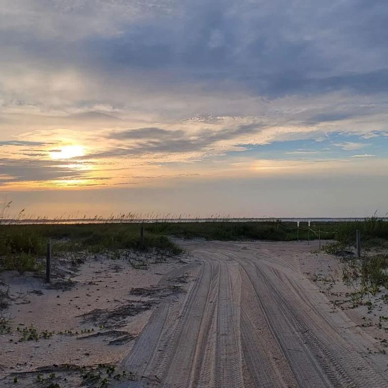 a dirt road in the middle of a field at Waterfront Home 3BR King bed Private Dock in Smyrna