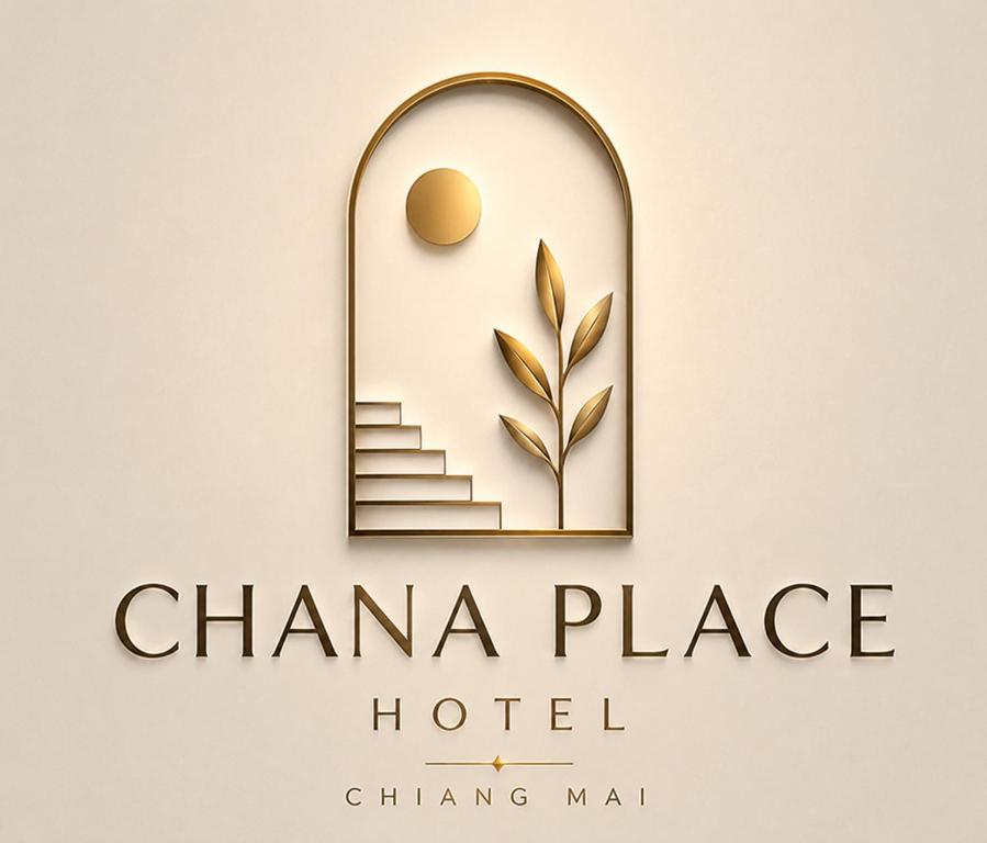 a logo for a hotel with a stair and a window at Chanaplace Lanna in Chiang Mai