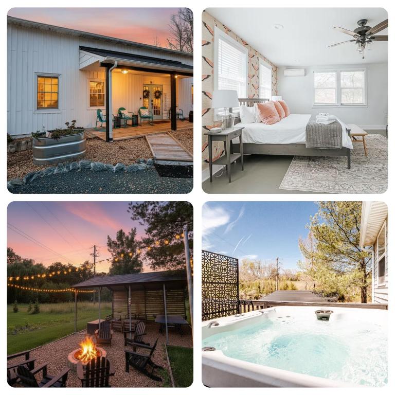 a collage of four pictures of a house at Afton Clubhouse in Afton