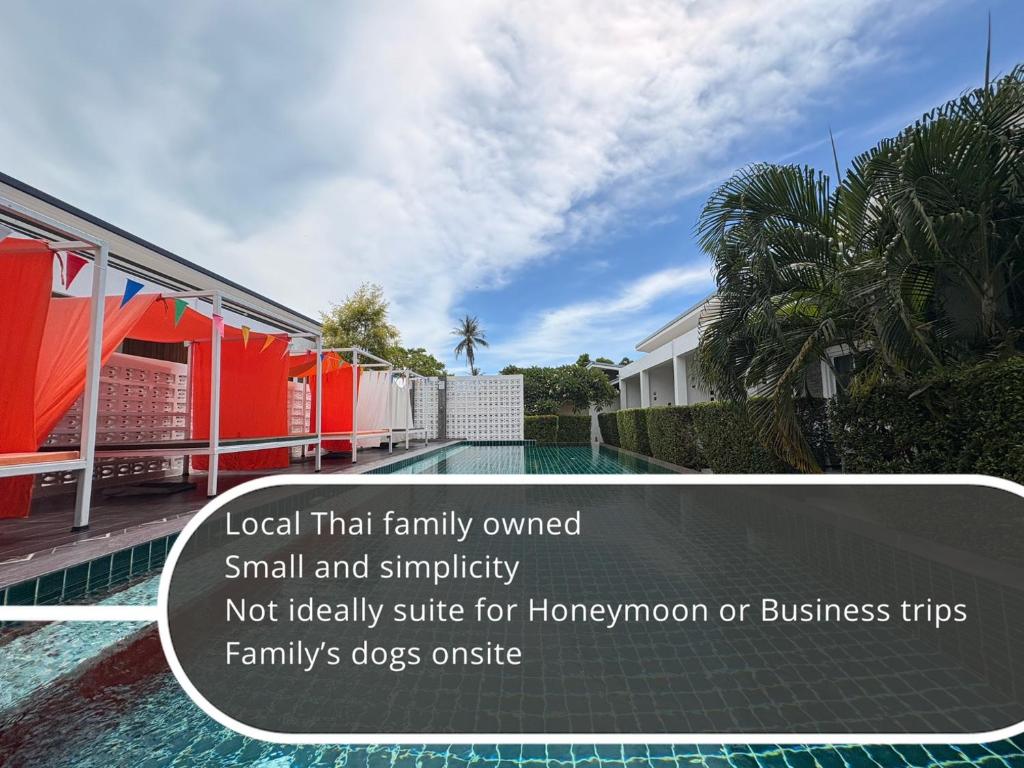 a sign that readslocal that family owned small and simplified not idealibly suite for at Phangan Hometown Resort - Adults Only in Ban Tai