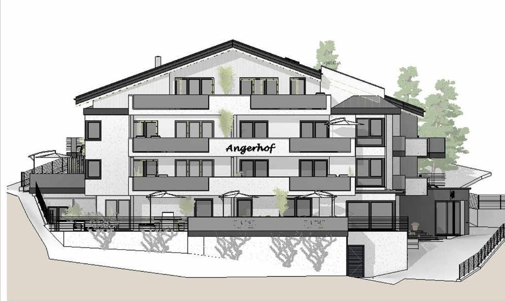 a drawing of an apartment building at Angerhof Apartment in Fiss