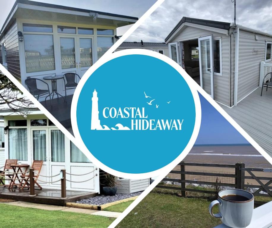 a collage of three pictures of a coastal hibevay house at Coastal Hideaway Withernsea in Withernsea