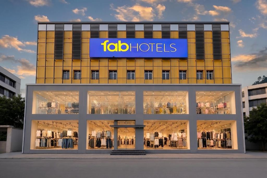 a store front of a building with a sign on it at FabHotel Vaishnavi Classic in Secunderabad