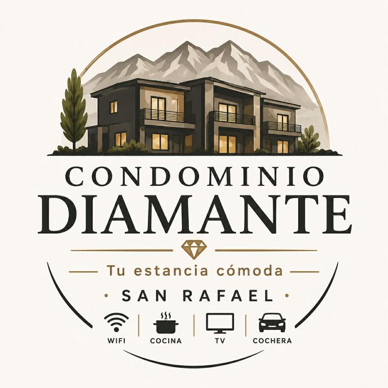 a logo for a real estate firm with a mountain at Condominio Diamante in San Rafael