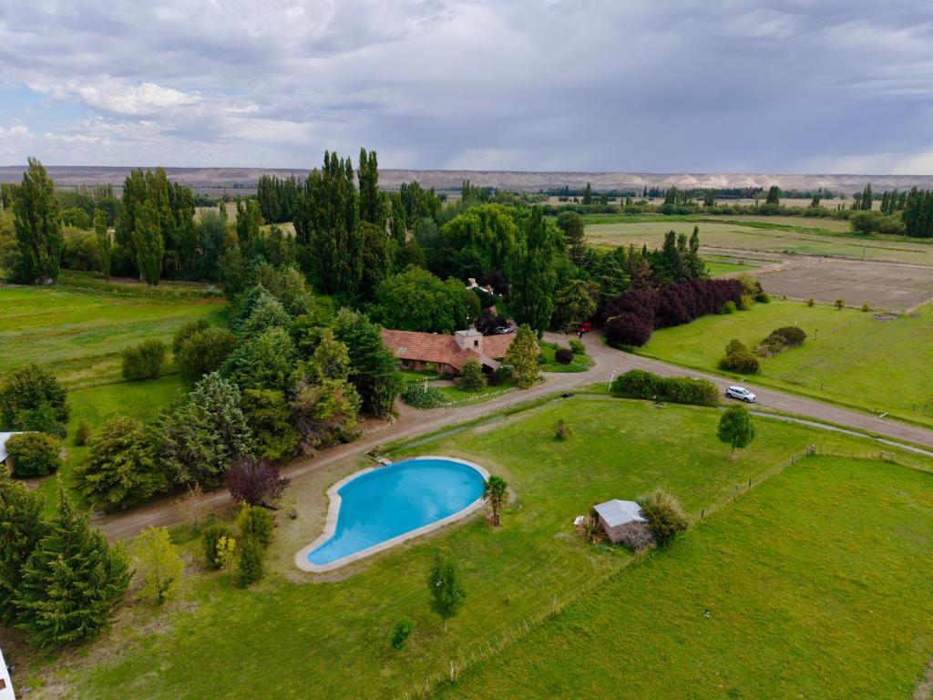 an aerial view of an estate with a swimming pool at Posada Los Mimbres in Gaiman
