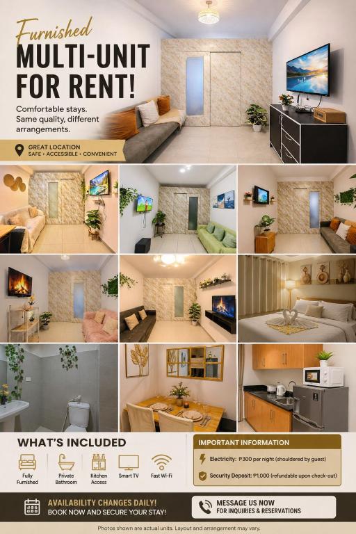 a collage of pictures of a living room at MOA staycation Shore 1 tower D in Manila