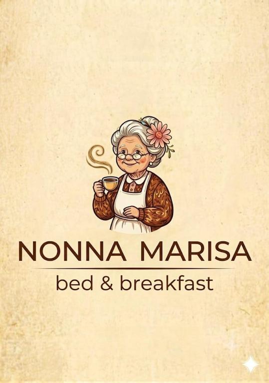 a drawing of a woman holding a cup of tea at Nonna Marisa B&B in Madonna di Fornelli