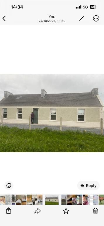 two photographs of a house with the front of it at Chambers Cottage in Drumellihy
