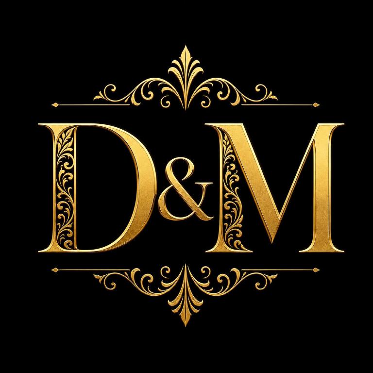 a gold letter n and n with a black background at D&M Apartments in Struga
