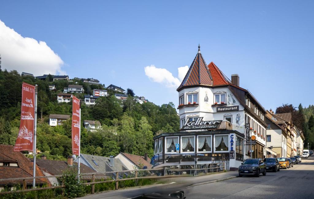 a building on the side of a street at Hotel Restaurant Ketterer am Kurgarten in Triberg