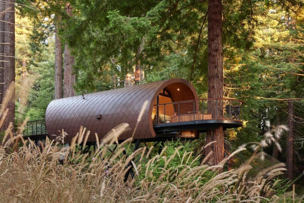 a tree house in the middle of a forest at ~* The Spectacular Spyglass Treehouse *~ in Occidental