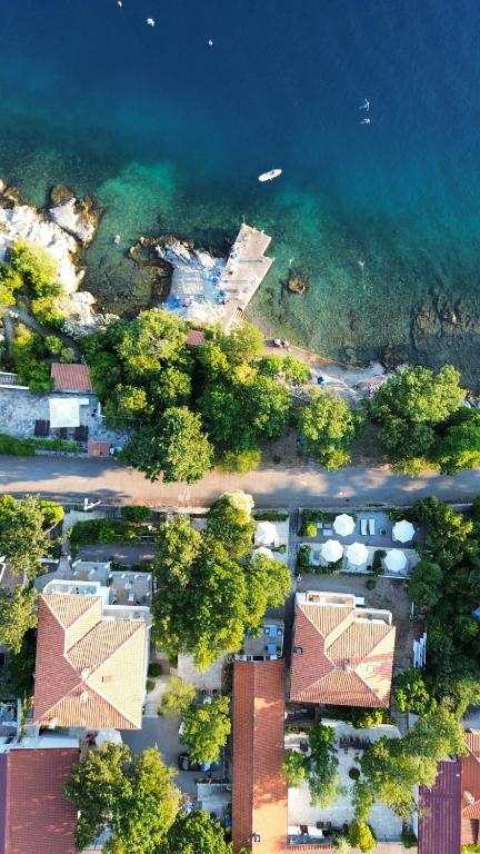an overhead view of a parking lot next to the water at Rooms Villa Lucija in Kraljevica