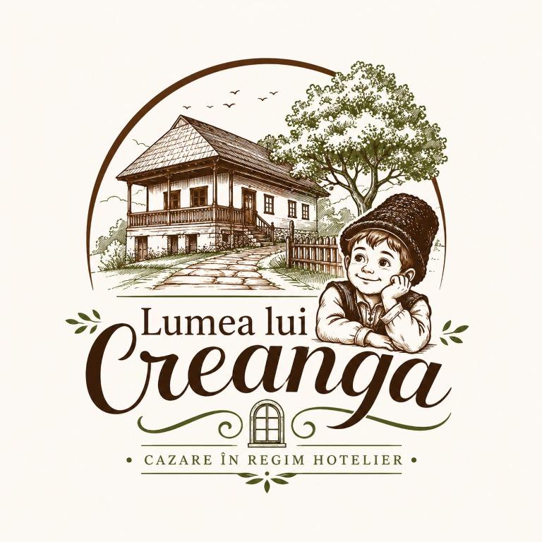 a logo for a real estate agency with a picture of a house at Lumea lui Creanga in Topoliţa