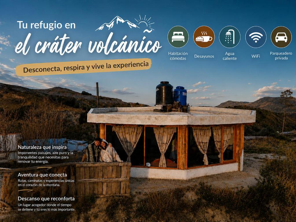 a flyer for a water well in a field at Urku Ñan Quilotoa in Sigchos