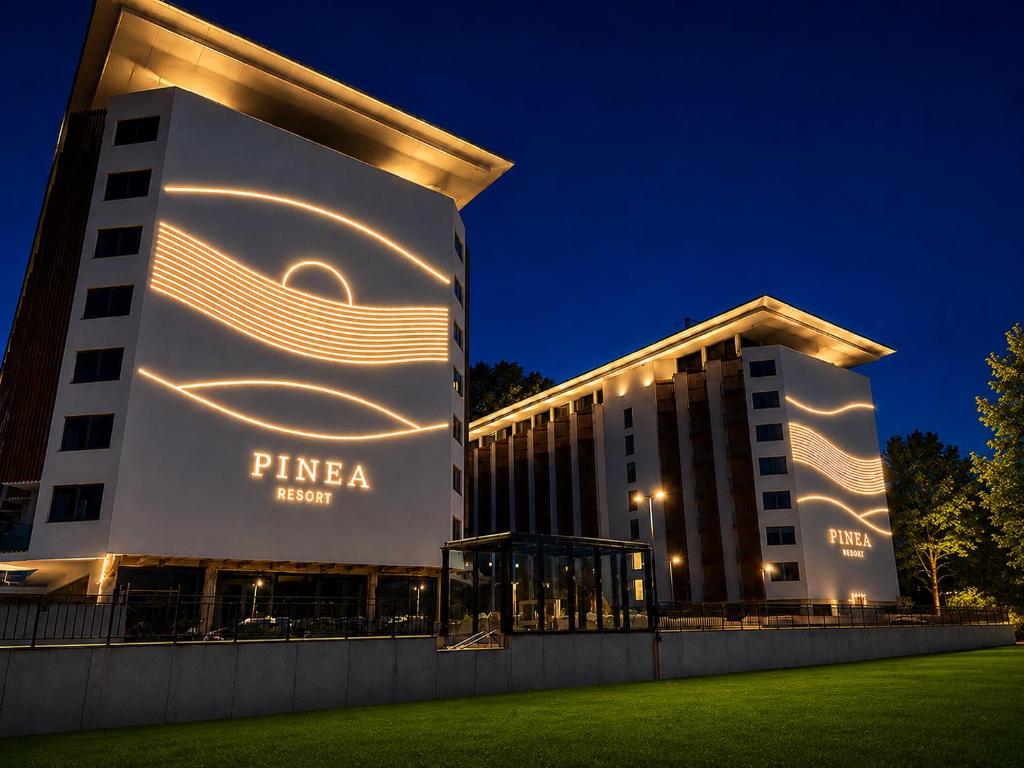 a rendering of the entrance to a hotel at night at Pinea Premium 4YOU Baseny i Sauna w cenie !!! in Pobierowo