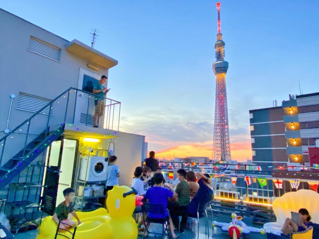 Skytree車站徒步5分 3套衛浴 3間套房 機場直達 廚房 洗衣機 電梯 自助式入住 Amin Hotel 444