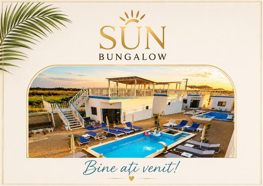 a picture of a villa with a swimming pool at SUN Bungalow Costinești in Schitul