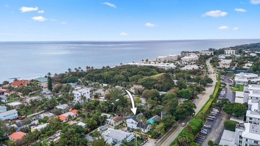 an aerial view of a city next to the ocean at Ocean Retreat C in Boynton Beach