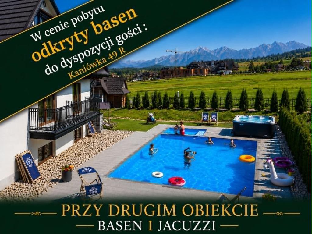 a flyer for a swimming pool at a resort at Apartamenty Borysek De Lux in Białka Tatrzańska
