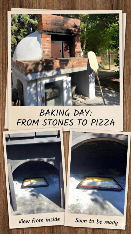 a collage of two pictures of a pizza oven at Coollyhouse Keklik tepe Urla in Urla
