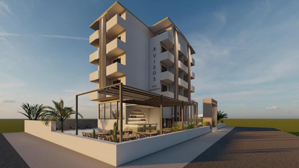 an architectural rendering of a hotel building at AViSOS HOTEL & APARTMENTS in Marmaris