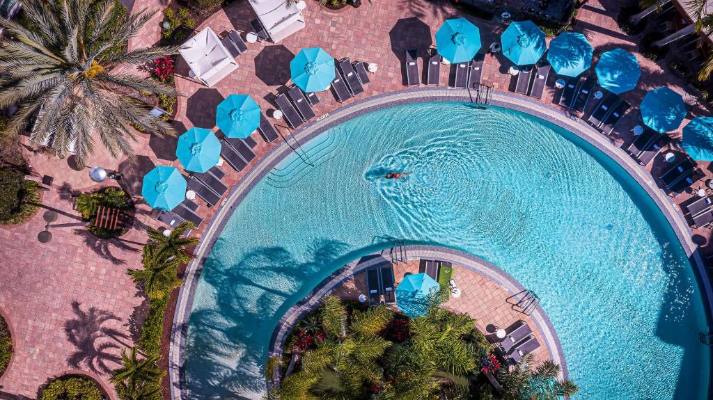 an overhead view of a pool at a resort at Meliá Orlando Celebration in Orlando