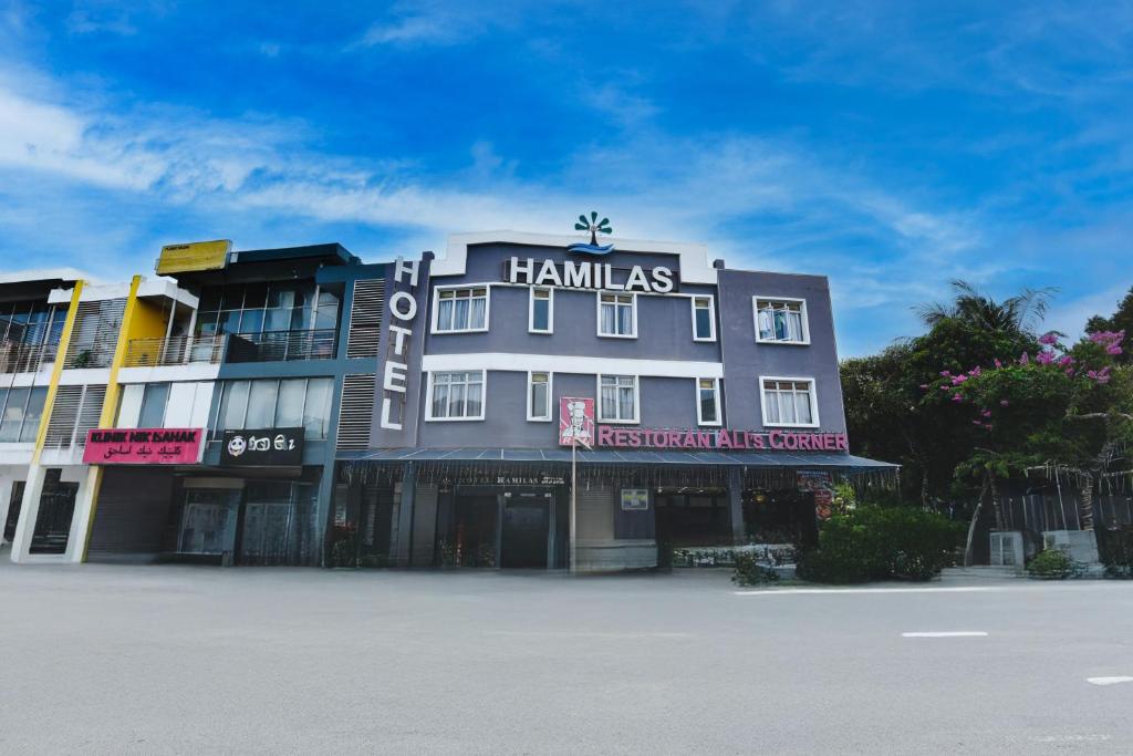 a building with a sign that reads hamilles at Dancenter Hotel Shah Alam in Shah Alam