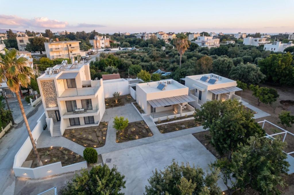 an aerial view of a house in a city at Avli Residences in Kos